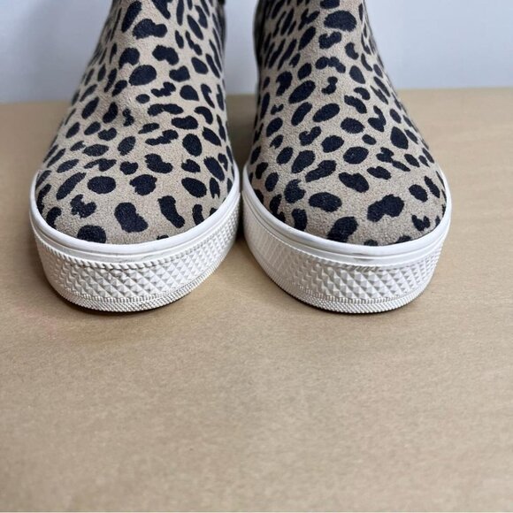 Caslon Womens Size 7 Aidy Water Resistant Leopard Sneakers Platform Leather - Picture 4 of 11